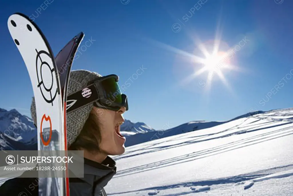Portrait of Man Skiing   