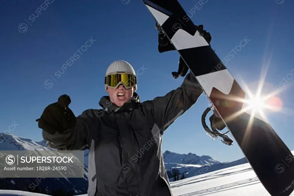 Portrait of Snowboarder   