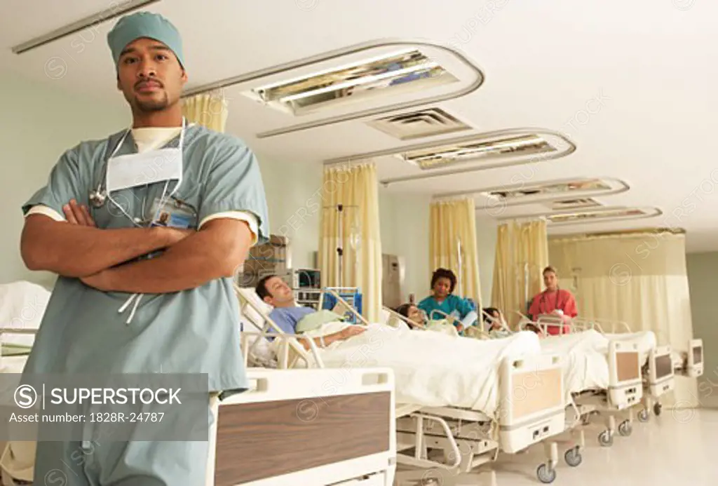 Portrait of Doctor in Hospital Ward   
