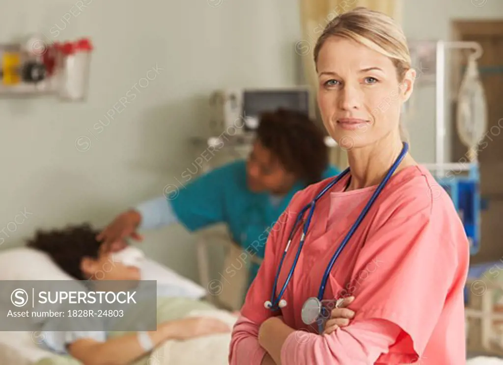 Portrait of Nurse in Hospital   