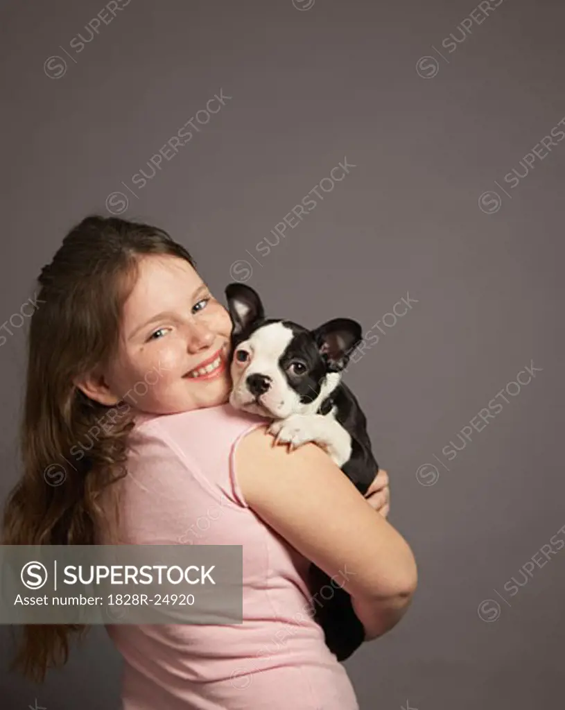 Portrait of Girl with Dog   