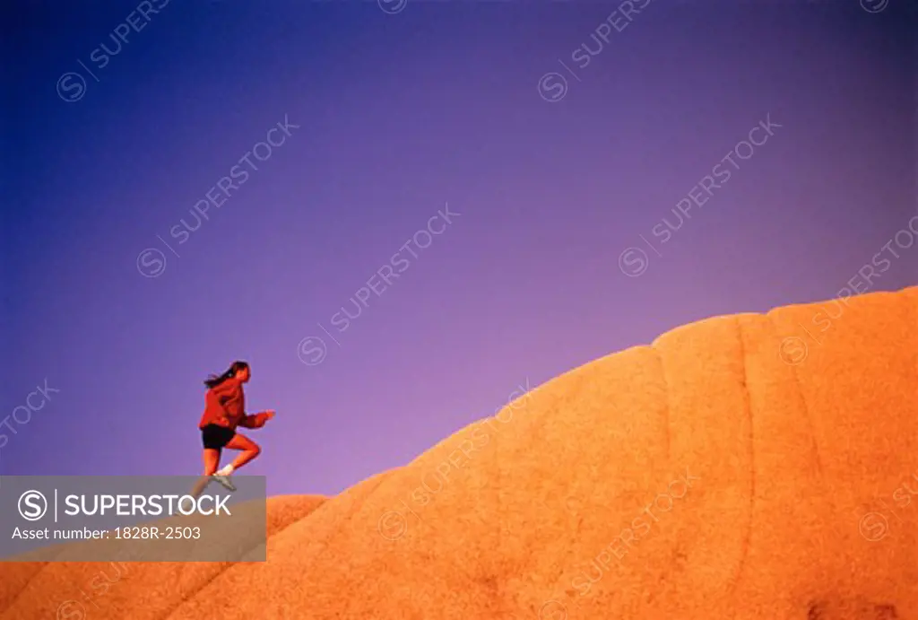 Woman Running Up Hill   
