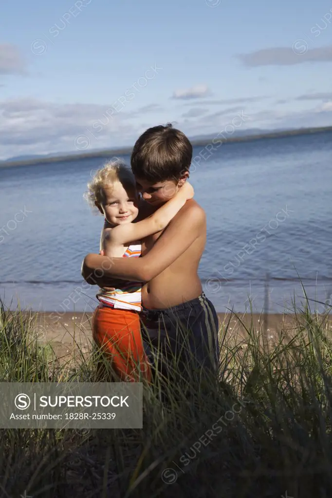 Children Hugging   