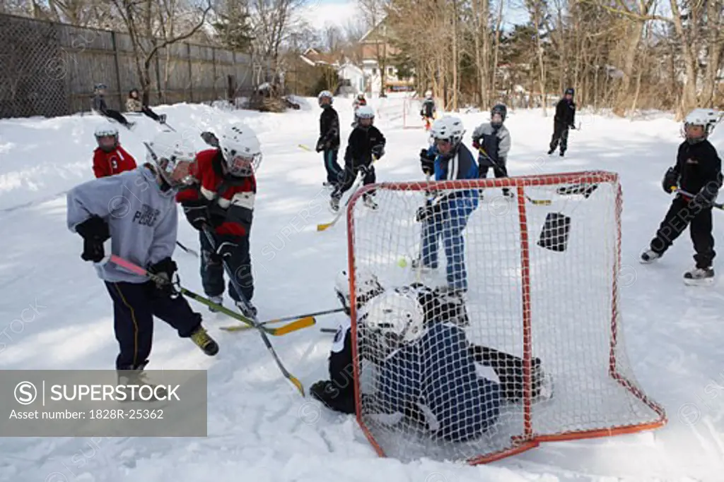 Children Playing Hockey   