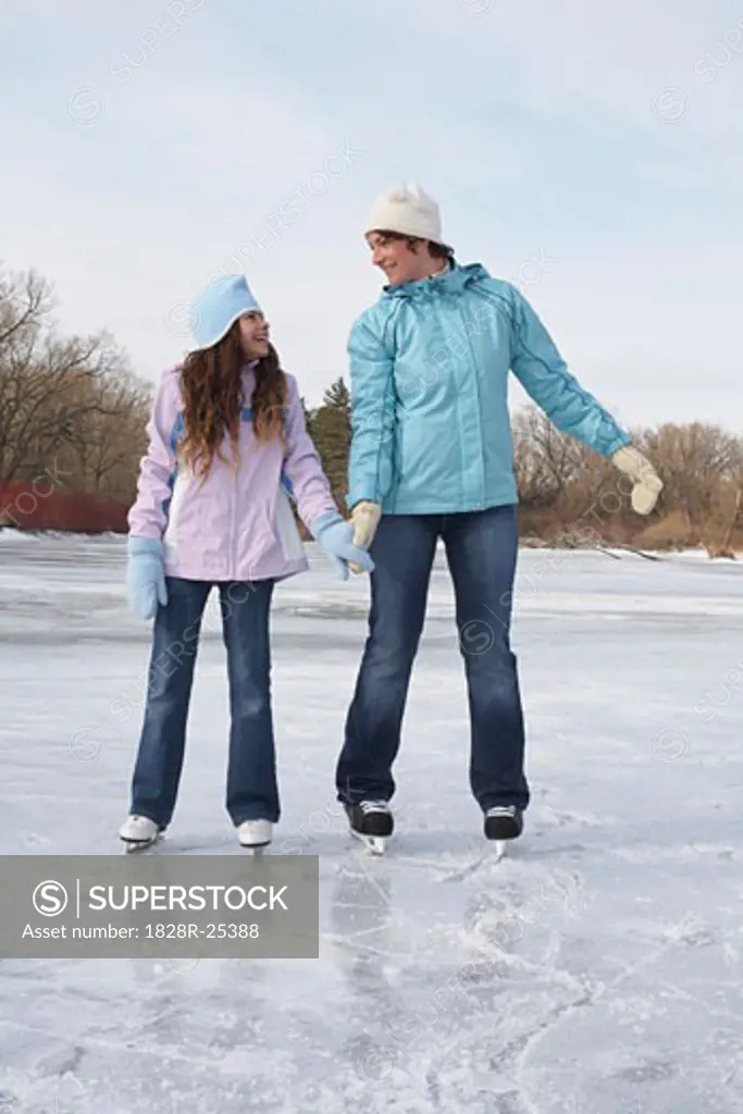Mother and Daughter Skating   