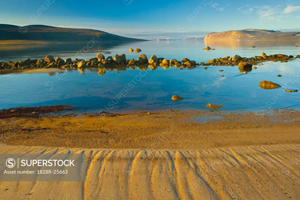 Low Tide at Sunrise, Clyde Inlet, Baffin Island, Nunavut, Canada   