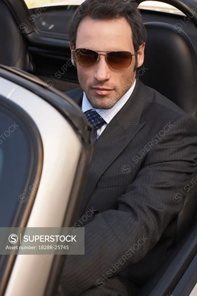 Businessman in Convertible   