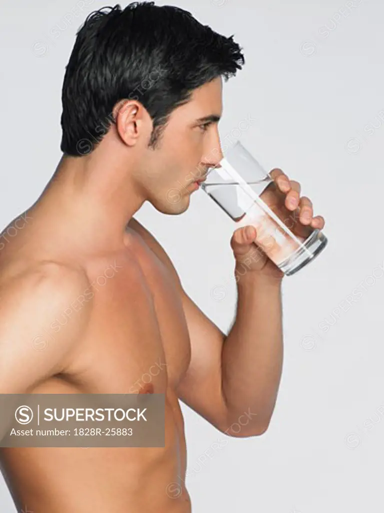 Man Drinking Water   
