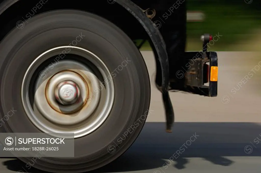 Truck Wheel in Motion   