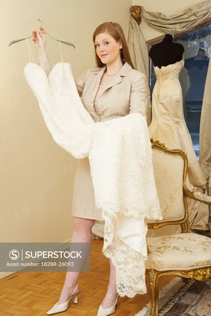 Portrait of Woman in Bridal Boutique   