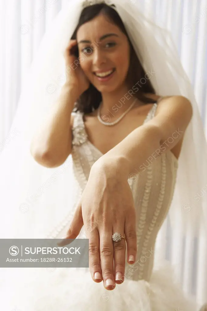 Bride Showing Wedding Ring   