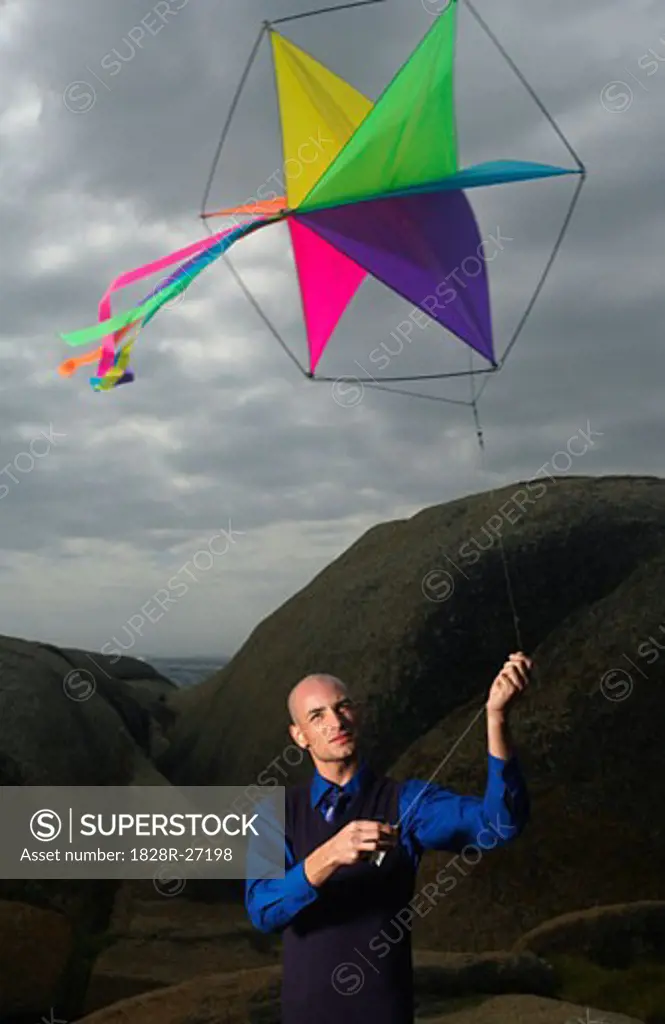 Man Flying Kite   