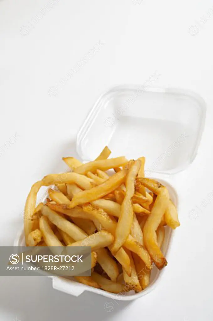 French Fries in Styrofoam Container   