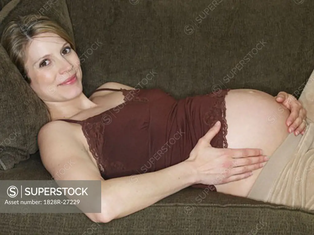 Pregnant Woman on Sofa   