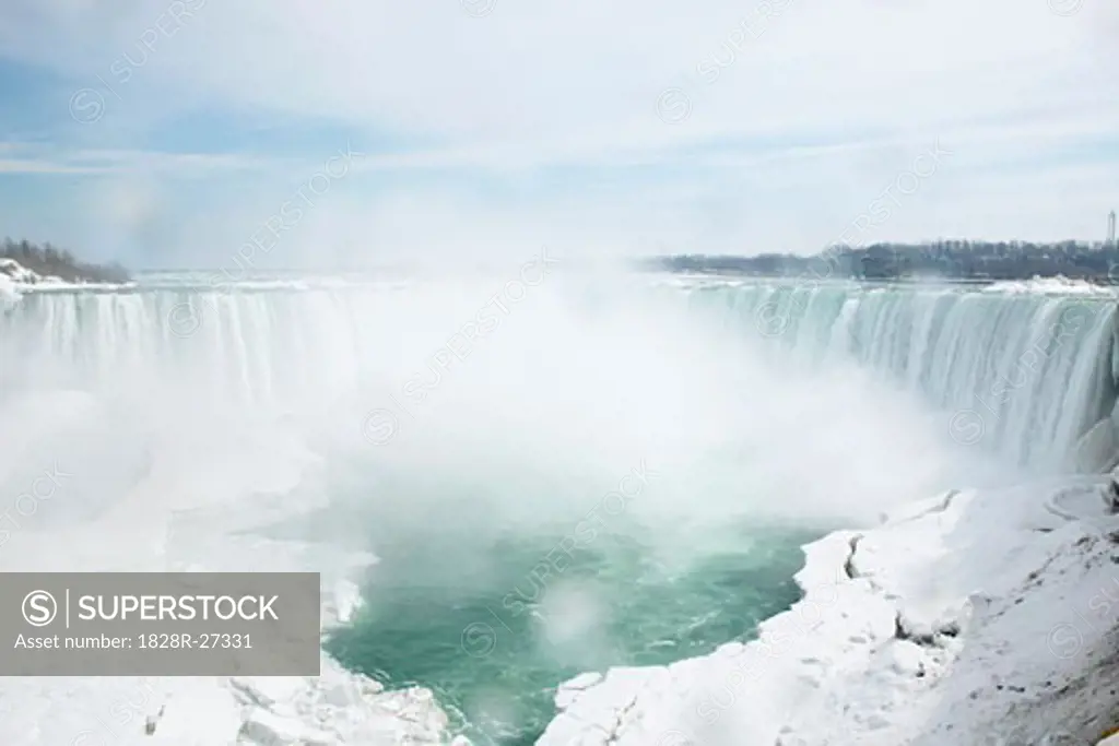 Horseshoe Falls in Winter, Niagara Falls, Ontario, Canada   