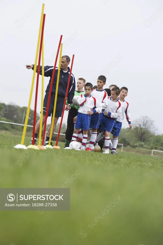 Soccer Team Practicing   