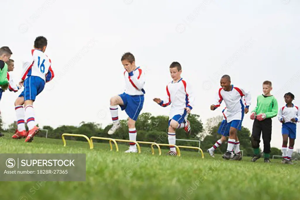 Soccer Team Practicing   
