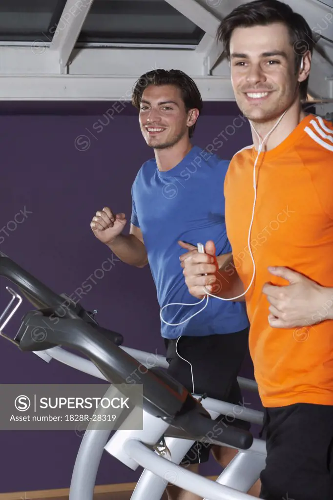 Men Working Out on Treadmills   