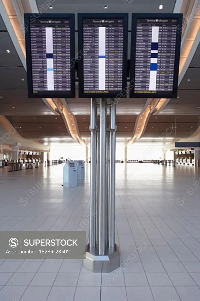 Information Boards, Toronto Pearson International Airport, Toronto, Ontario, Canada   