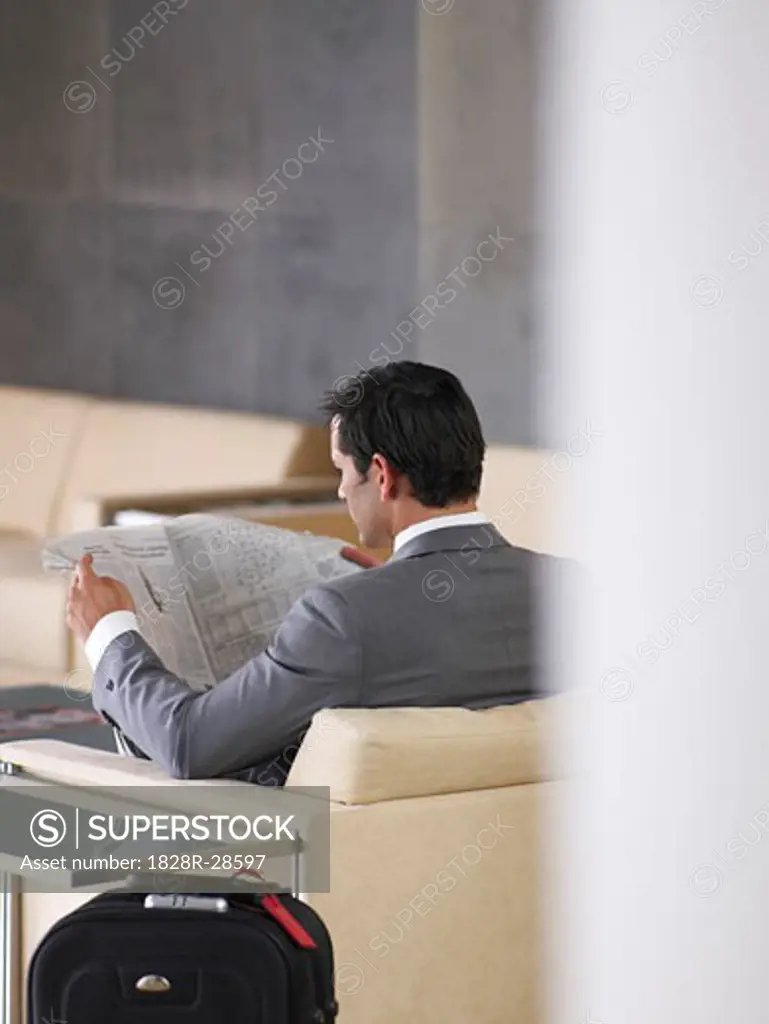 Businessman Reading Newspaper   