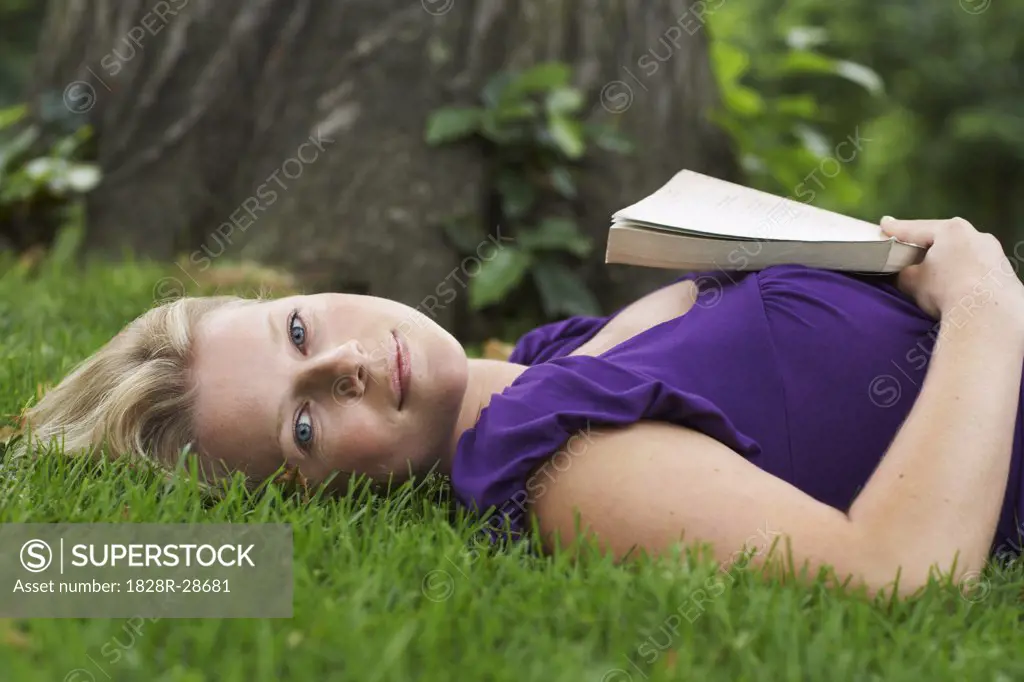 Woman Reading in Park   