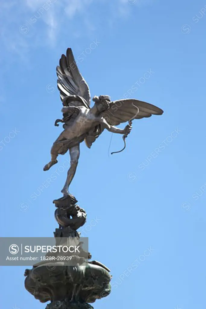 Eros Statue in Piccadilly Circus, London, England   