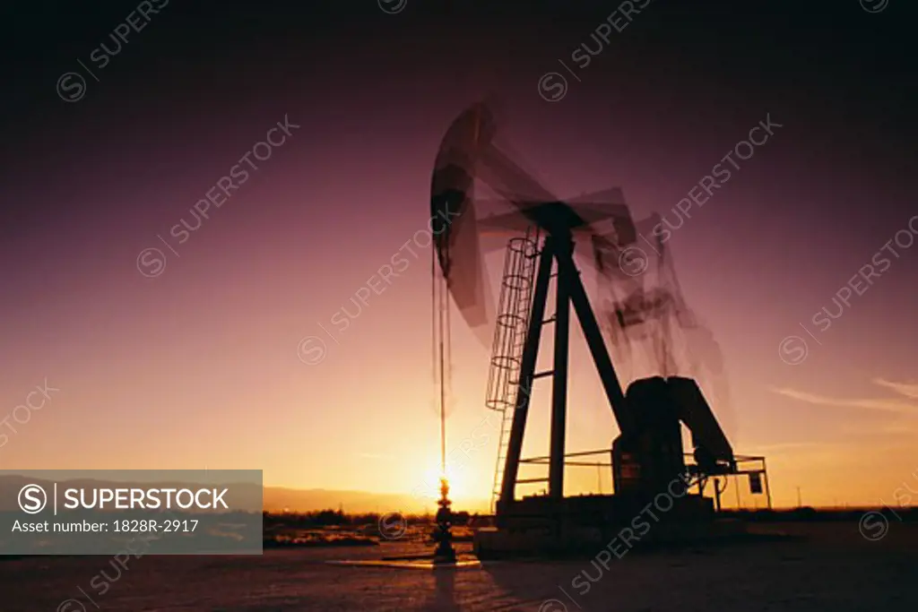 Oil Drill at Sunset California, USA   