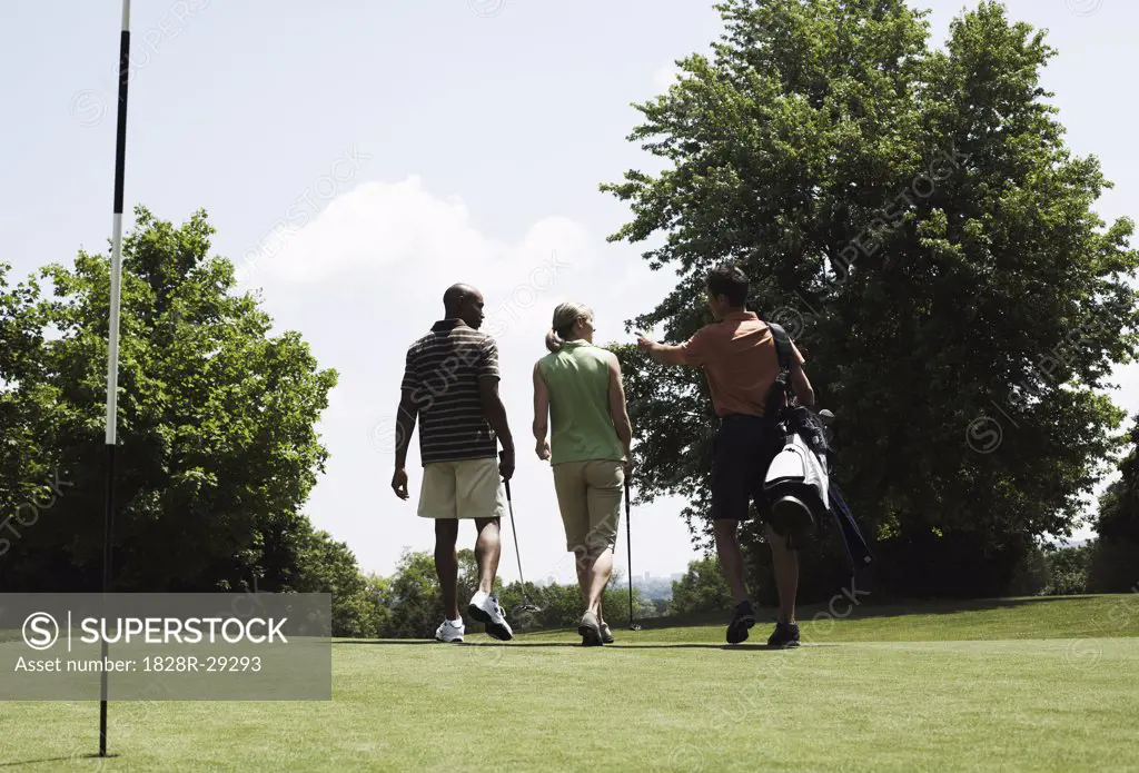 Golfers Walking off Green   