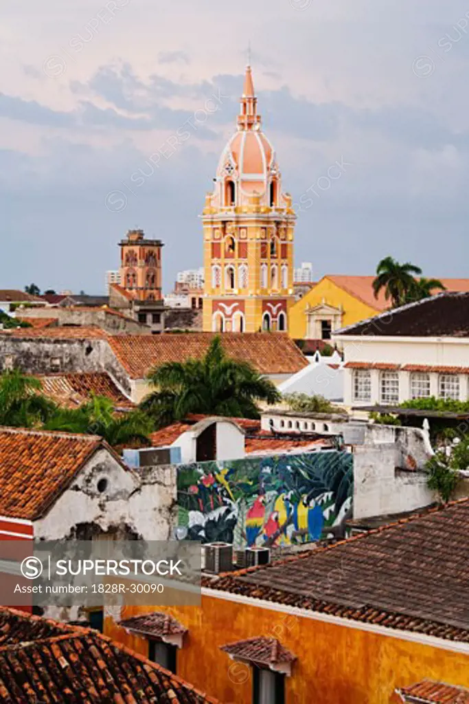 Cartagena's Cathedral and Rooftops, Cartagena, Colombia   
