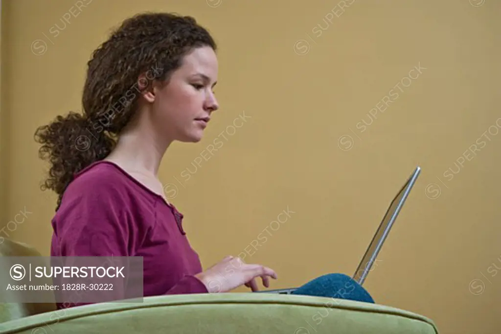 Woman Using Laptop   