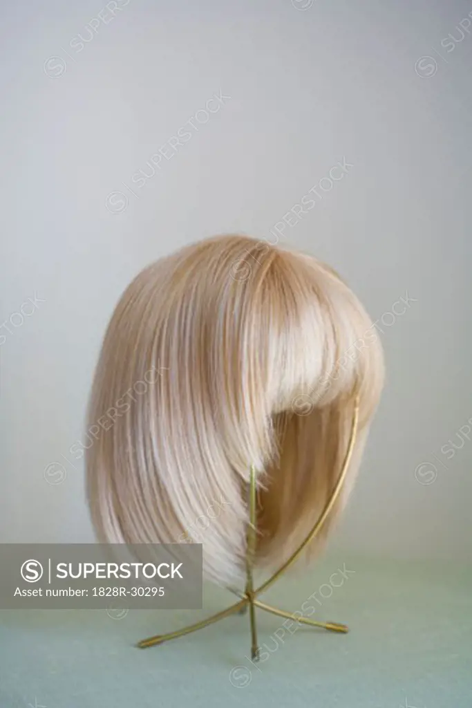 Blond Wig on Stand   
