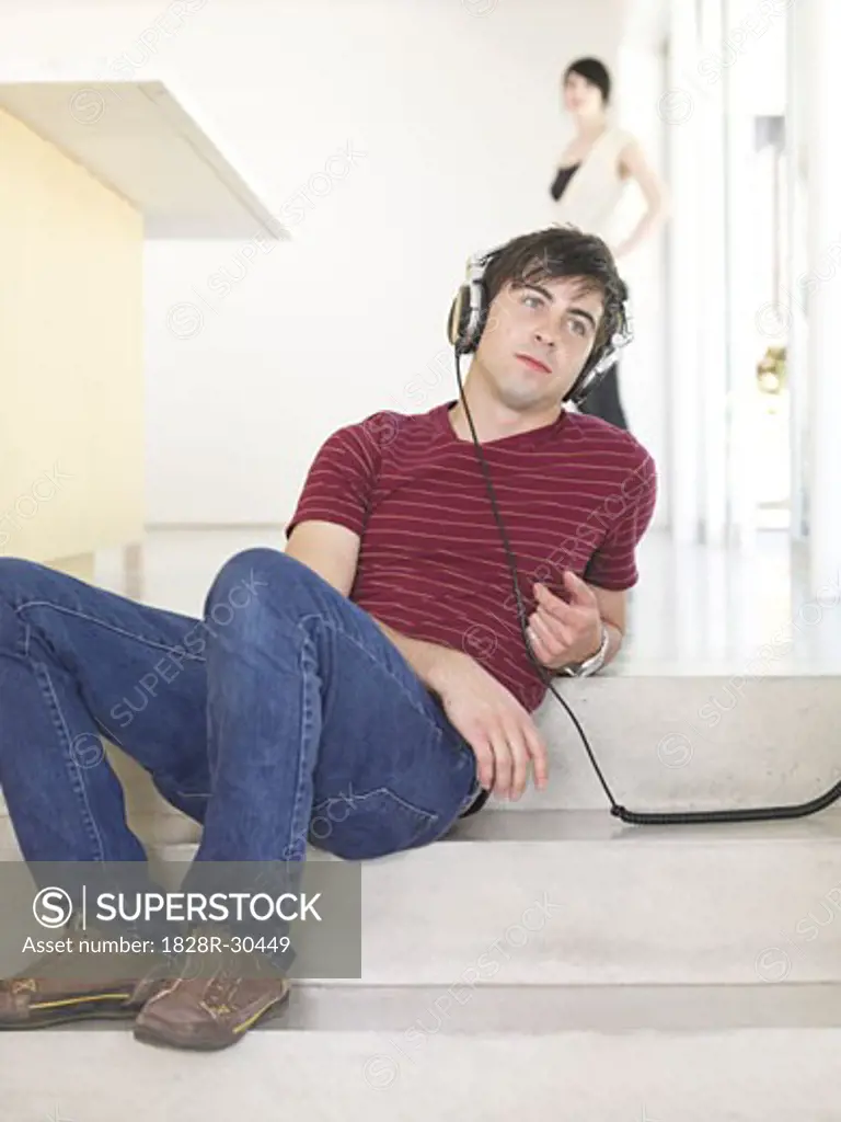 Man Listening to Music   