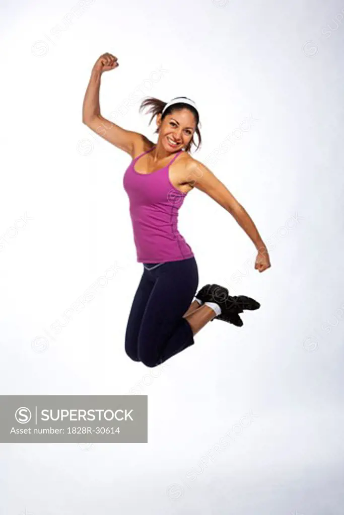 Portrait of Woman Jumping   
