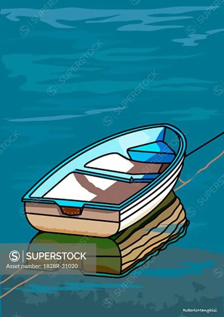 Illustration of Row Boat   