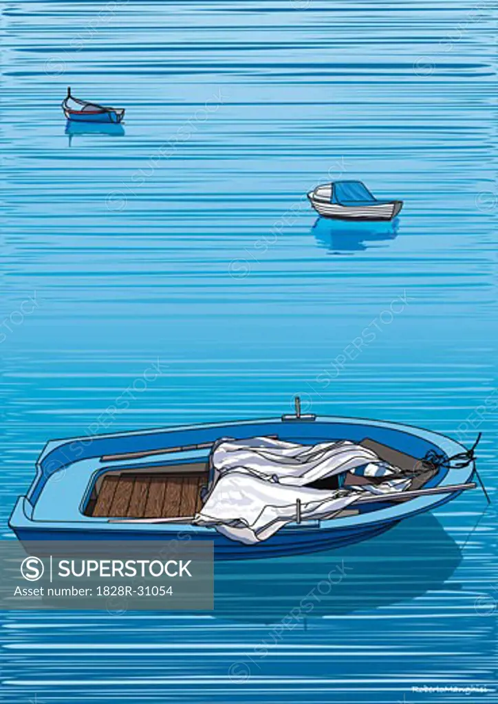 Illustration of Boats   