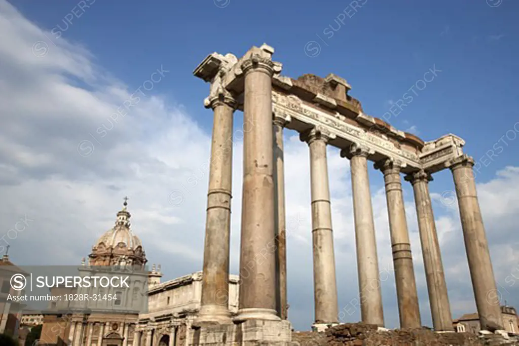 Temple of Saturn and the Curia Julia, Rome, Italy   