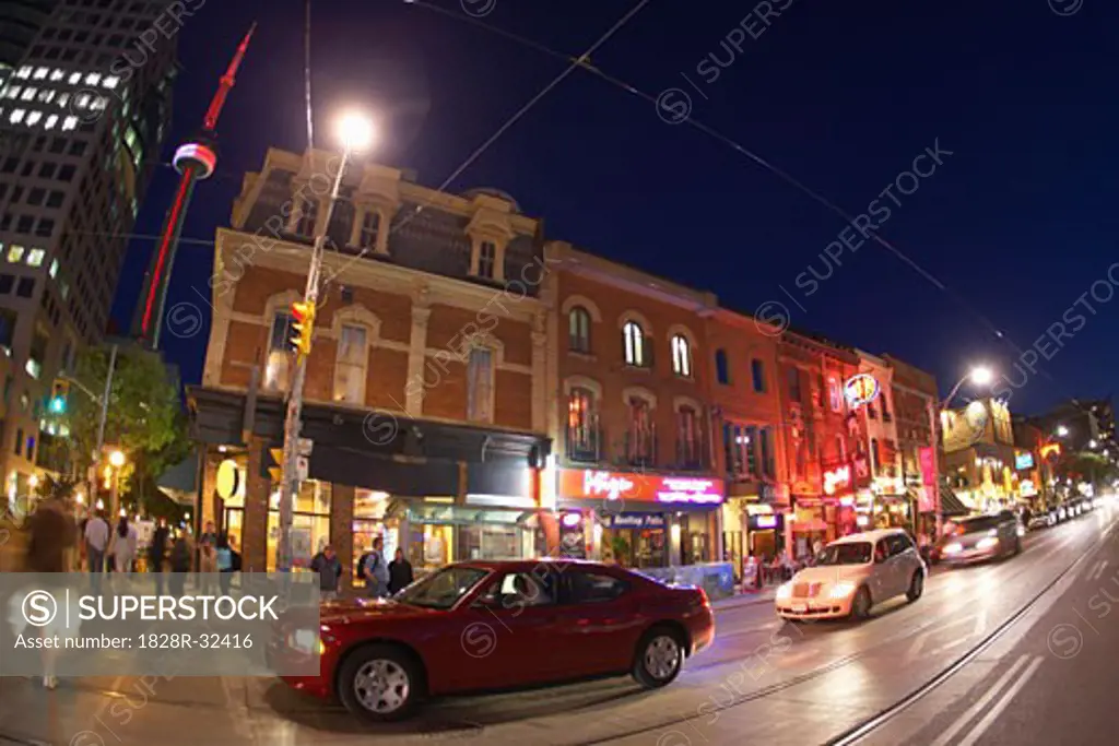 Cars at City Intersection, Toronto, Ontario, Canada   