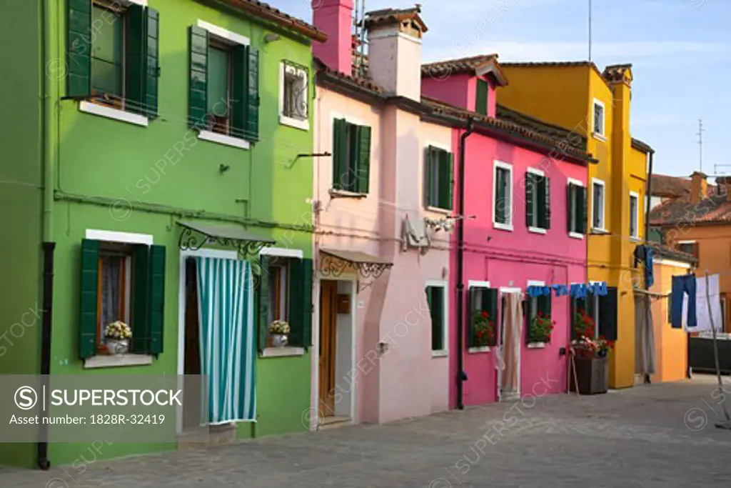 Row of Houses, Burano, Venice, Italy   
