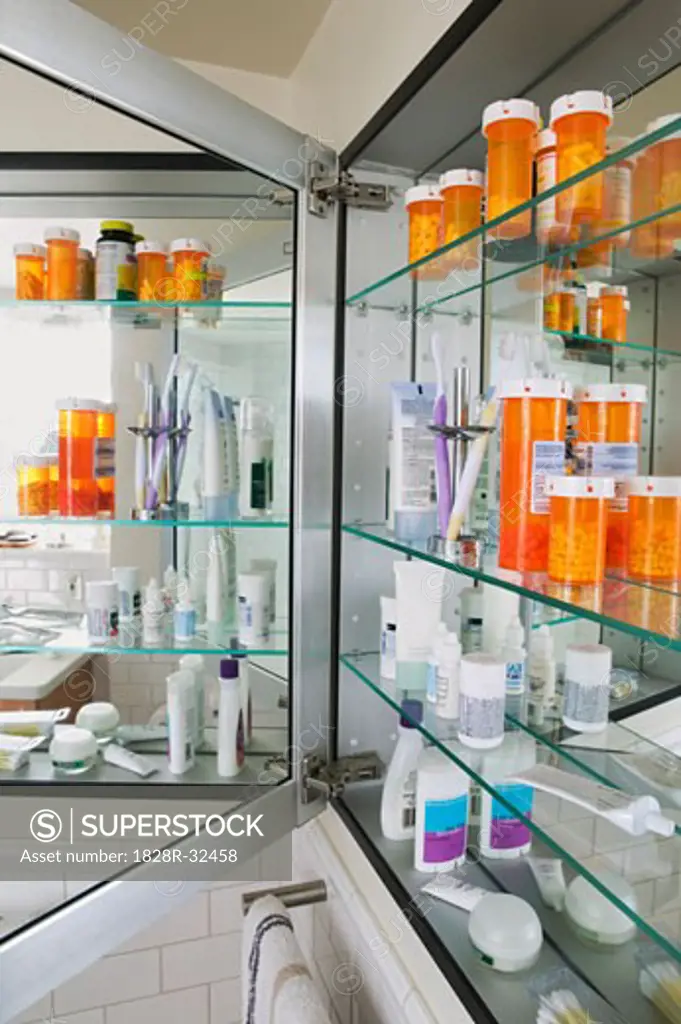 Pharmaceuticals in Medicine Cabinet   