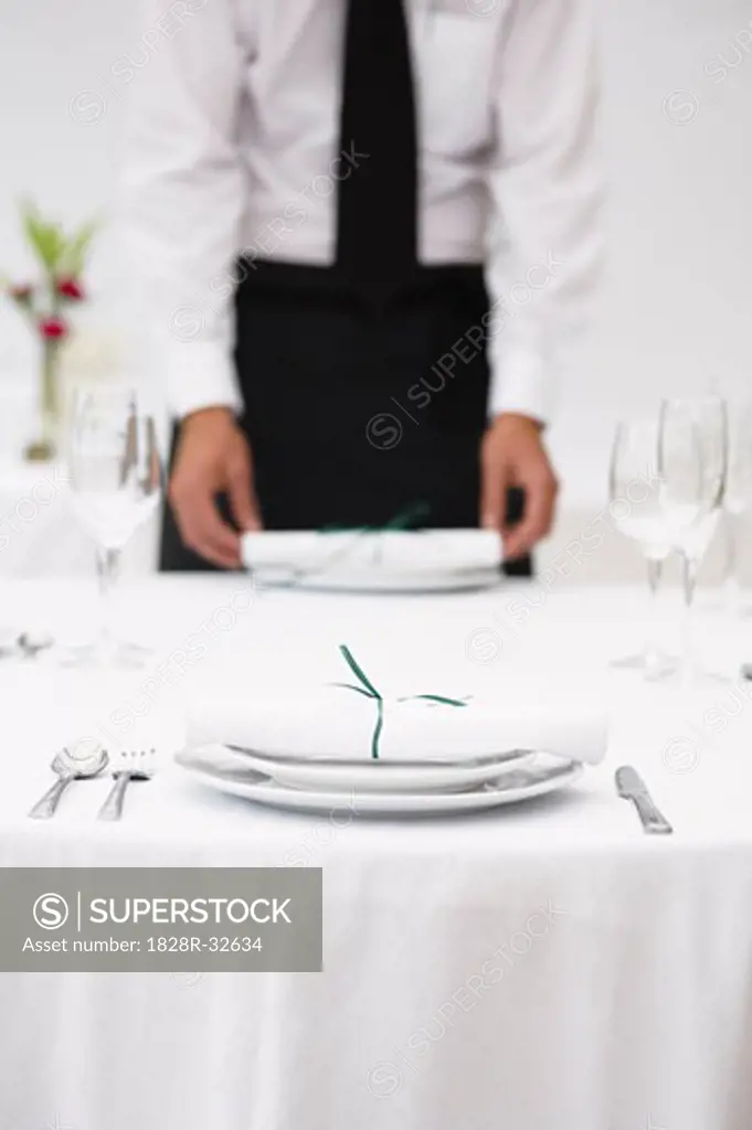Waiter Setting Table   