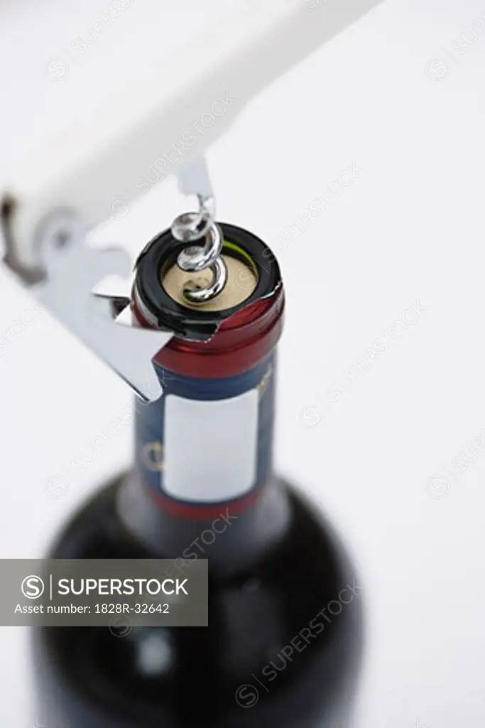 Corkscrew and Wine Bottle   