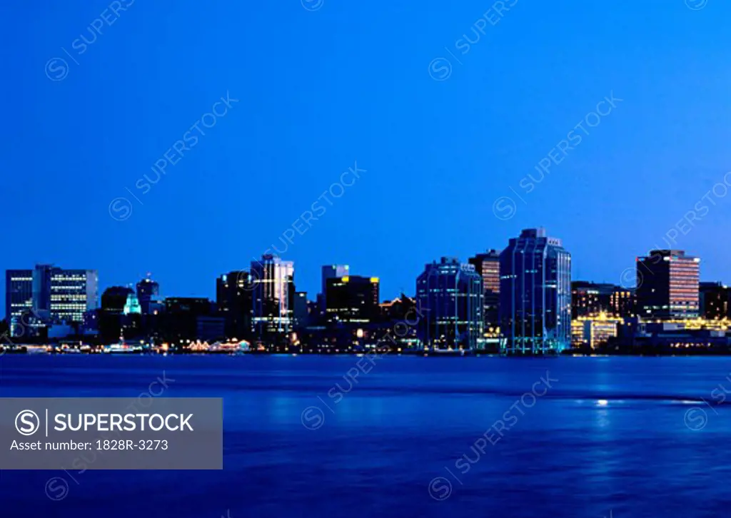 City Skyline at Night Halifax, Nova Scotia, Canada   