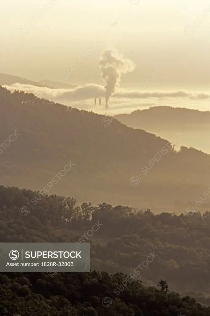 Smokestacks, Asheville, North Carolina, USA   
