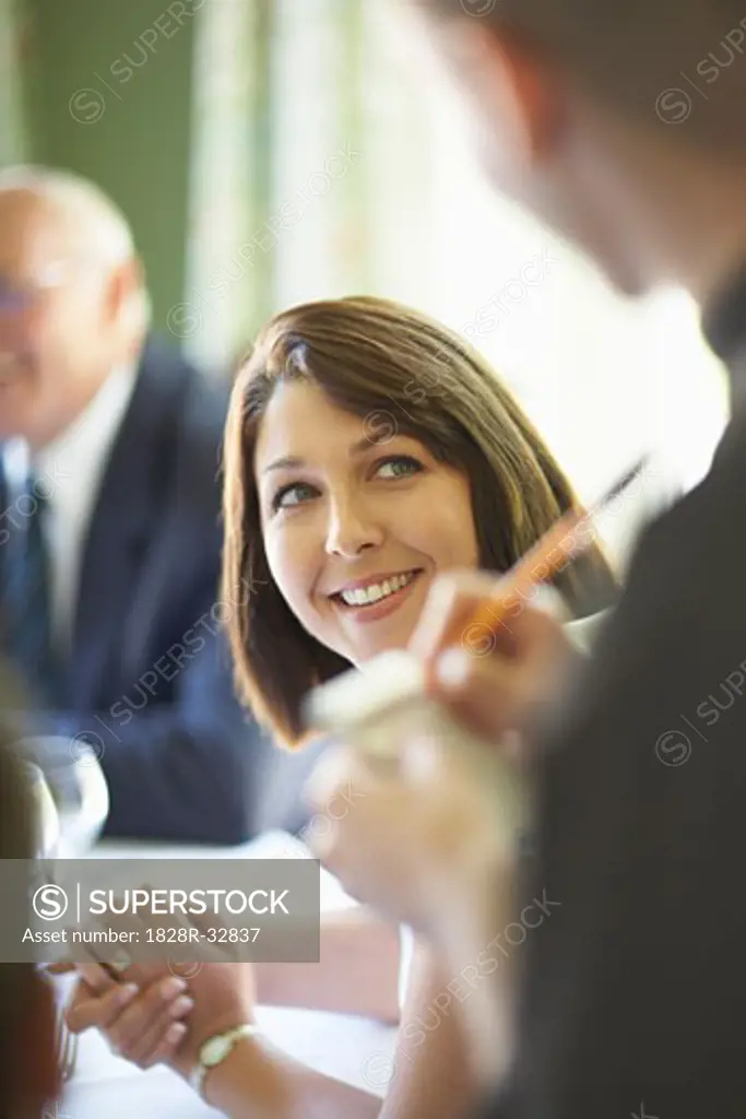 Business Woman in Restaurant   