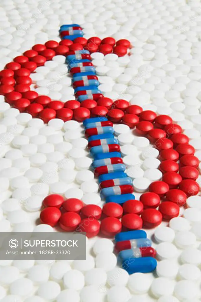 Dollar Sign Made out of Pills   