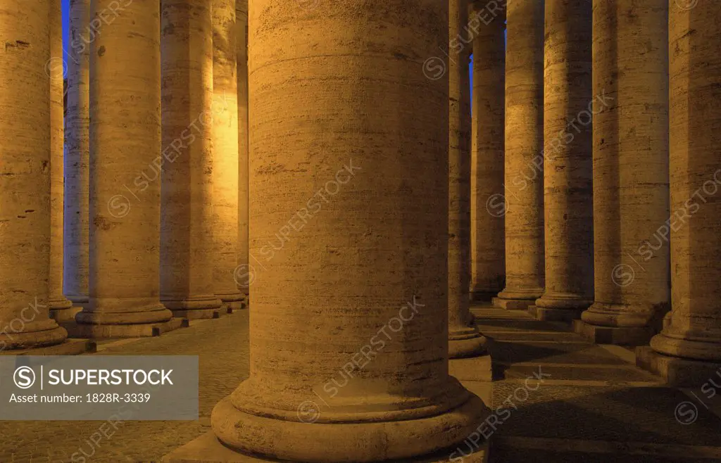 Columns at Dusk Saint Peter's Square Vatican City, Rome, Italy   