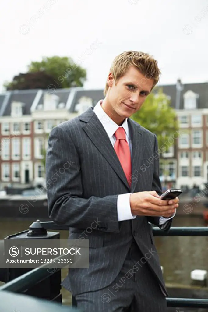 Businessman with Electronic Organizer, Amsterdam, Netherlands   