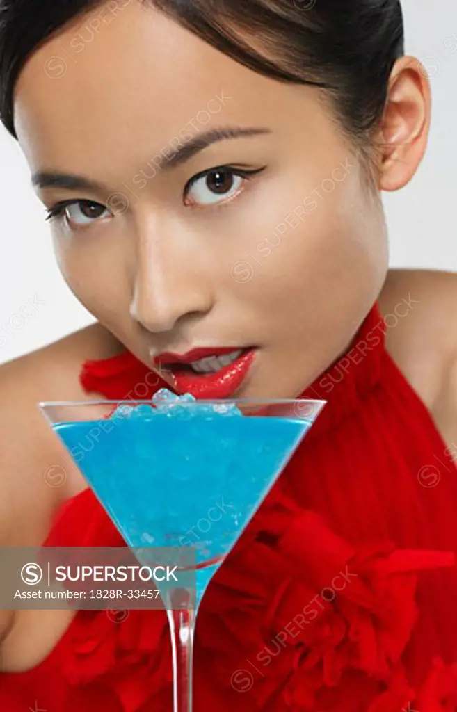 Portrait of Woman with Drink   