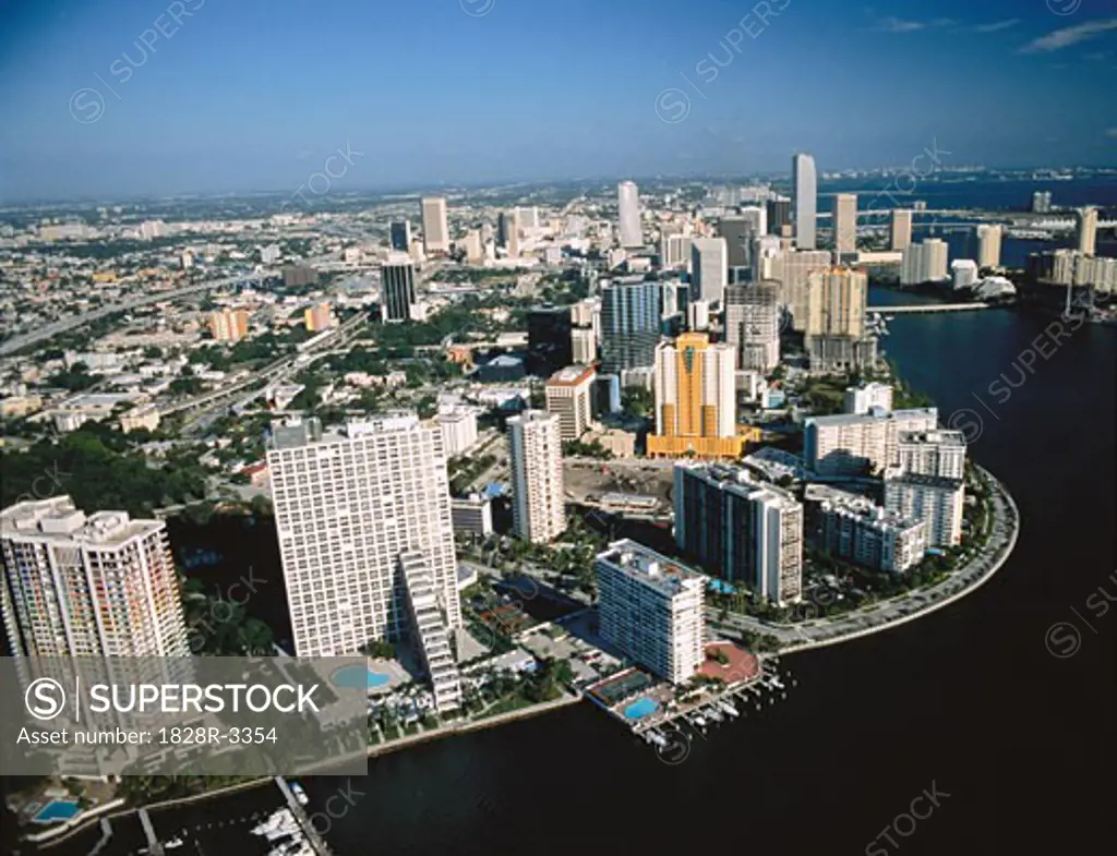 Aerial View of City Miami, Florida, USA   