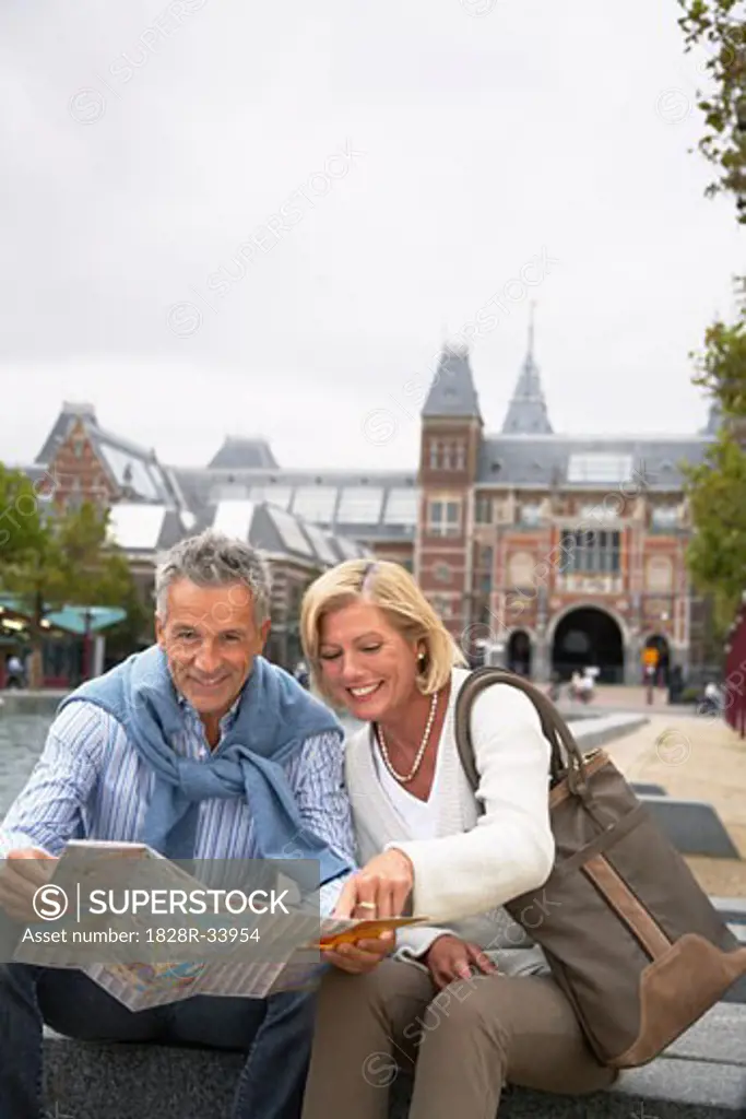 Couple at Rijksmuseum, Amsterdam, Netherlands   